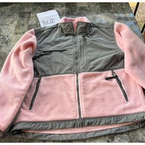 Outer Boundary Pink Gray Fleece Jacket Women's M Full Zip Gorpcore Outdoor Cozy